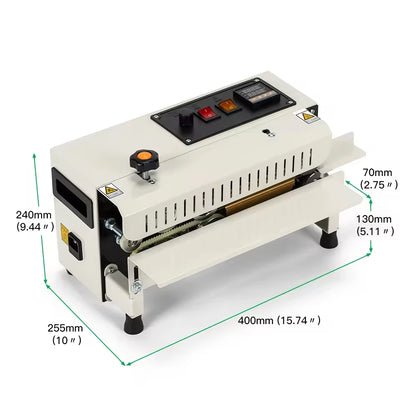 FR400 Food Packaging Bag Band Sealer Commercial Horizontal Continuous Plastic Film Sealing Machine