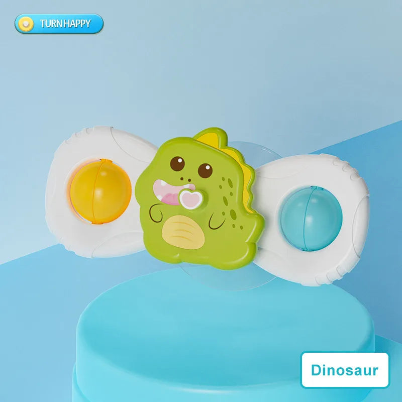 Cartoon suction cups for babies table fun spinning tops Children baby soothing toy Fidgety spinner grip training  Splashing toy