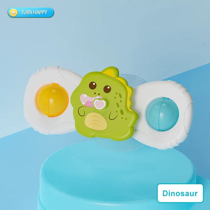 Cartoon suction cups for babies table fun spinning tops Children baby soothing toy Fidgety spinner grip training  Splashing toy