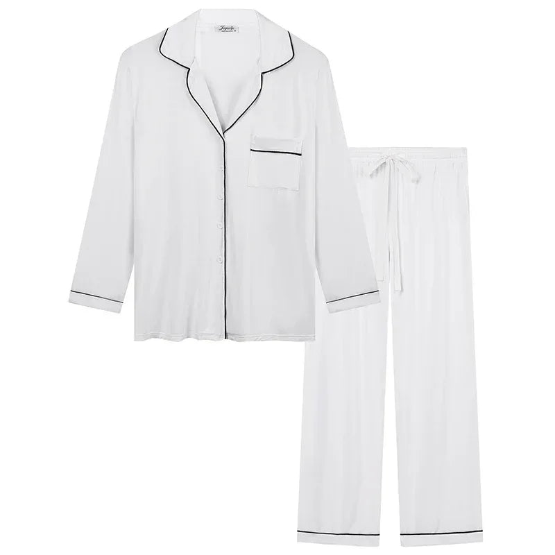 Joyaria Pajama Sets Women Long Sleeve Sleepwear Button Down Pj Pants Set Soft Bamboo Female Night Suit PJS Women Pyjamas Femmes