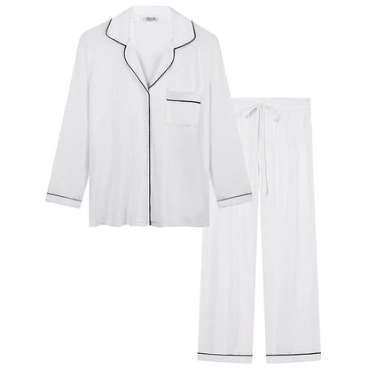 Joyaria Pajama Sets Women Long Sleeve Sleepwear Button Down Pj Pants Set Soft Bamboo Female Night Suit PJS Women Pyjamas Femmes