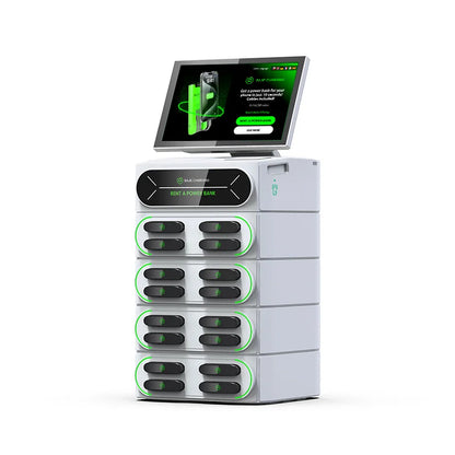 16-Slot Touch-Screen Integrated Portable Charging Station Stackable Cell Phone 4G Power Bank 6000mAh 60W Output for Rental