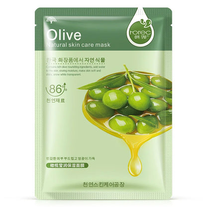 Skin Care Natural Fruit Plant Facial Mask Moisturizing Oil-Control Blueberry Cucumber Pomegranate Fruit Aloe Sheet Face Mask
