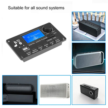 High Quality Digital Audio Player Module MP3 Decoder Board USB SD BT Music Player Board Record FM Link in