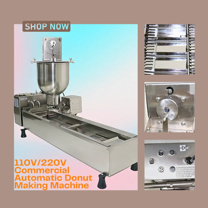 Automatic Donut Machine User-Friendly Control Mini Donut Machine Maker 3KW Durable 11V/220V Commercial Donut Making Machine