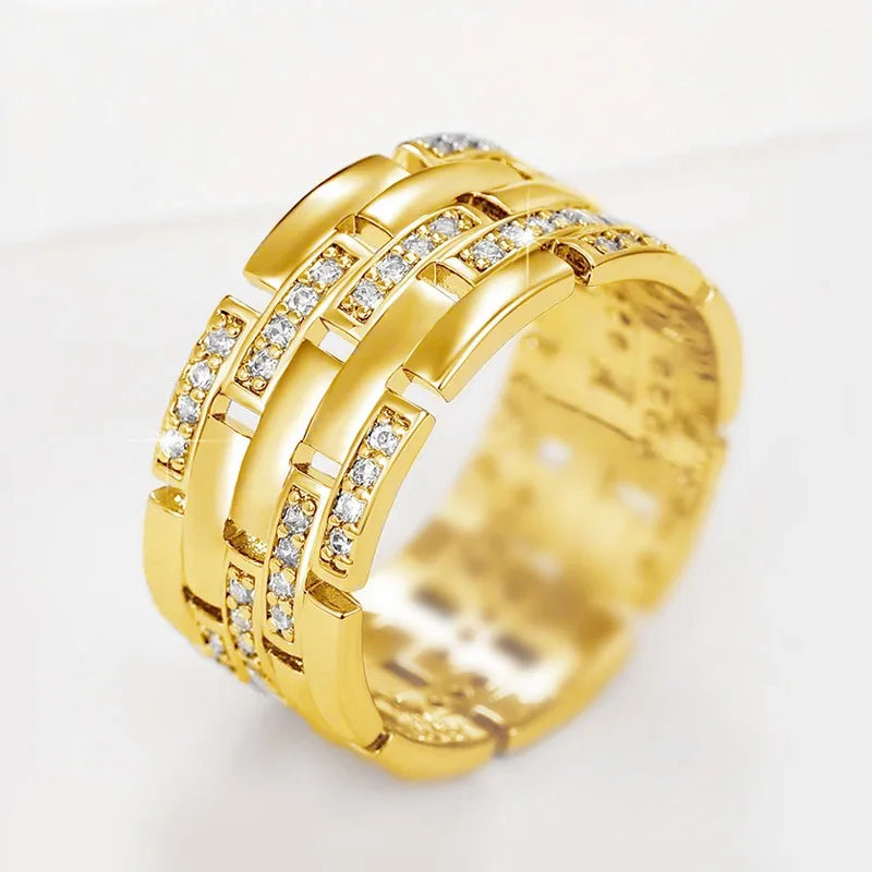 Q653 Silver Diamond Rings Round Brilliant Cut Natural G Color Classic Unisex Wedding Jewelry