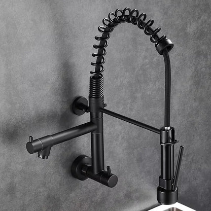 Modern Touchless In-Wall Kitchen Taps High Quality Hot Cold Mixer Faucet 360 Rotation Spring Pull-Down Stainless Steel Single