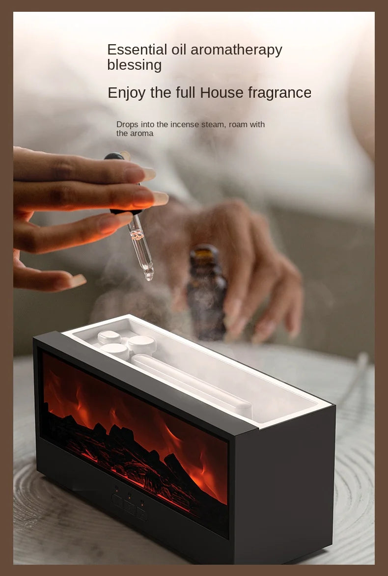 New Retro 3D Simulation Electric Desktop Humidifier Aromatherapy Remote Control Home Plastic Power Source Fireplace Household