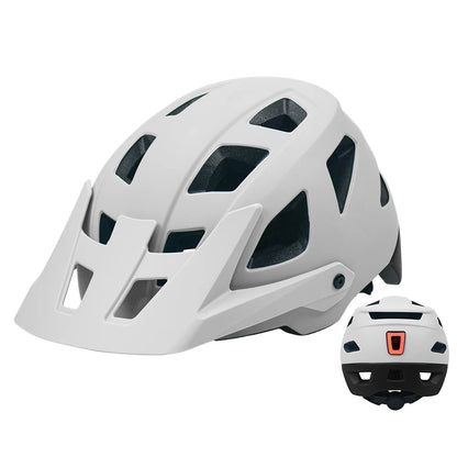 2025 NEW LA Bike Helmet with Visor Moutain Bike Helmet with Rear Light Rechargeable Intergrally-mold PC Shell Led Lights Helmet