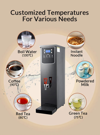 Big Capacity 30L Electric Kettle Stainless Steel Water Boiler Automatic Shut-Off Temperature Control for Household Hotel Use