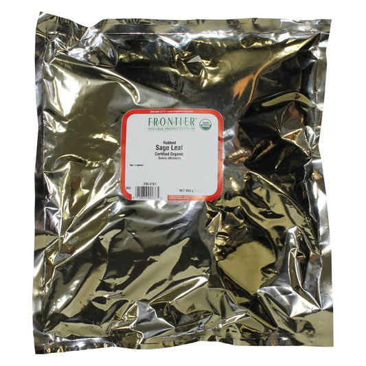 UD2 Frontier Organic Rubbed Sage Leaf Herb 1lb Single Bulk Item Mixed Spices & Seasonings