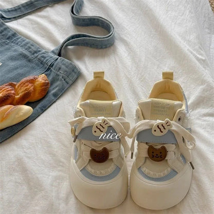 Women Trendy White Bread Shoes, 2025 Summer Original Cat Fish Motif, Thick Sole Elevated All-match Casual Sports Board Sneakers
