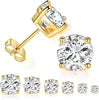 Classic Rhodium Plated S925 Sterling Silver Stock Earrings Luxury Round VVS Moissanite Lab Grown Diamond Women Stud Earrings