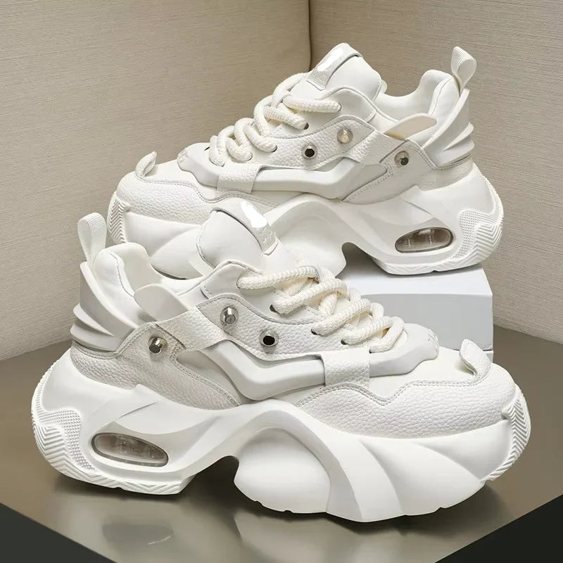 Breathable Summer New Thick Soles with Increased Inner Height Small White Shoes Men's Trendy and Versatile Casual Board Shoes