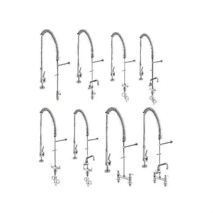 Sunmax Commercial Kitchen Faucet Long Spout Pull-Down Stainless Steel Restaurant Pre-Rinse Sense Faucet for Hotels Restaurants