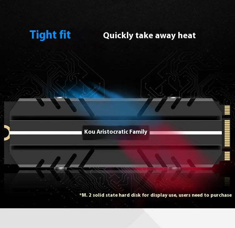 TEUCER M.2 2280 Aluminum Ball Bearing Solid State Drive Radiator Ngff Computer Silent Matte Armor Nvme Cooling Vest