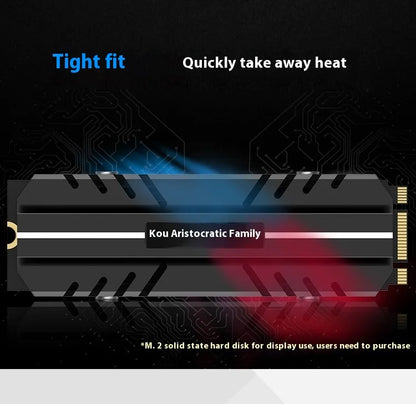 TEUCER M.2 2280 Aluminum Ball Bearing Solid State Drive Radiator Ngff Computer Silent Matte Armor Nvme Cooling Vest