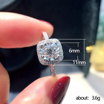 F1142 Diamond Ring White Gold Natural Round Brilliant Cut D Color Women's Engagement Ring