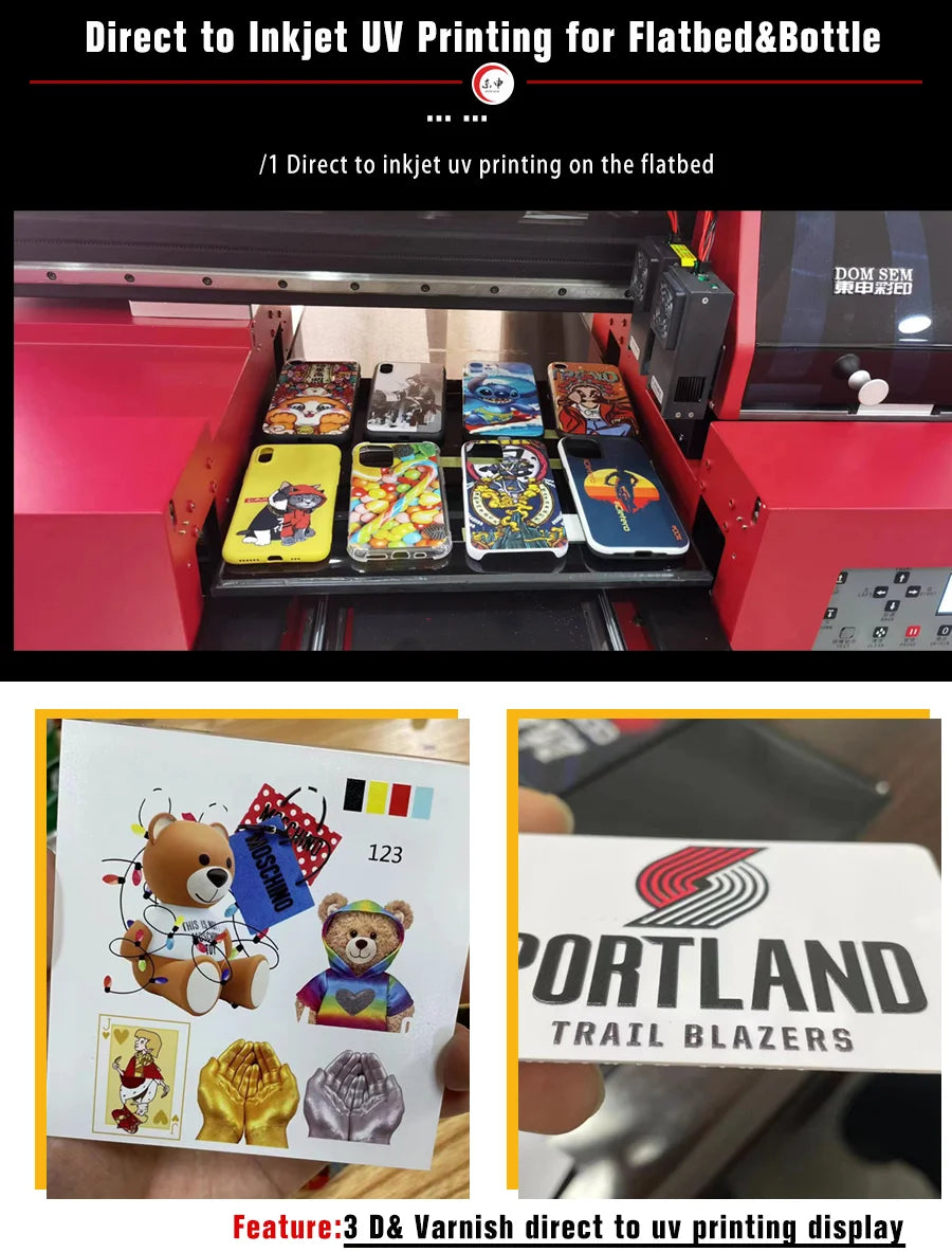DOMSEM New A3 UV Sticker DTF Printer Inkjet Pet Film Sheet Sticker Uv Printing Machine