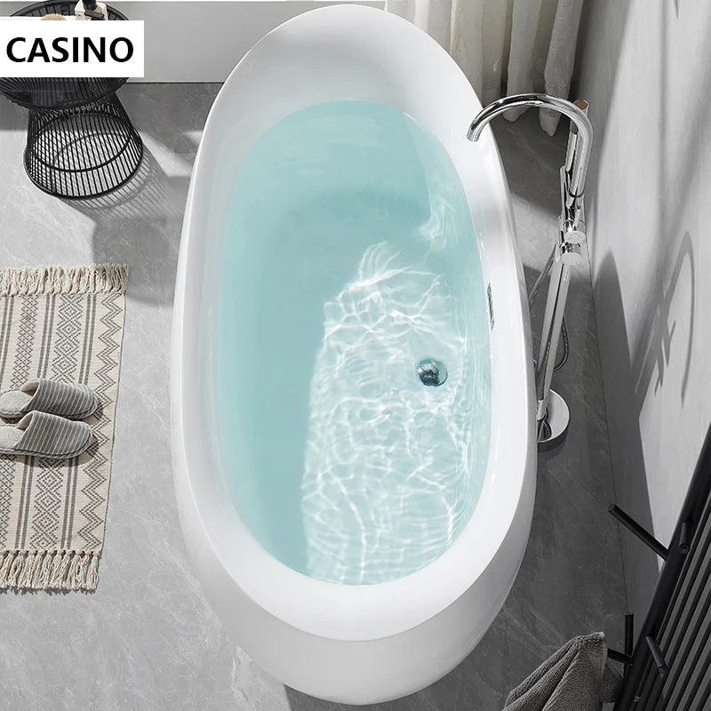 2024 Hotel Freestanding Acrylic Bath Tub Solid Surface Outdoor Bathtubs Soaking Baths