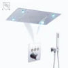 Ceiling Shower System 20x14 Inch Large LED Shower Head Rain Waterfall Bath Gold Faucets Set With Thermostatic Mixer Valve