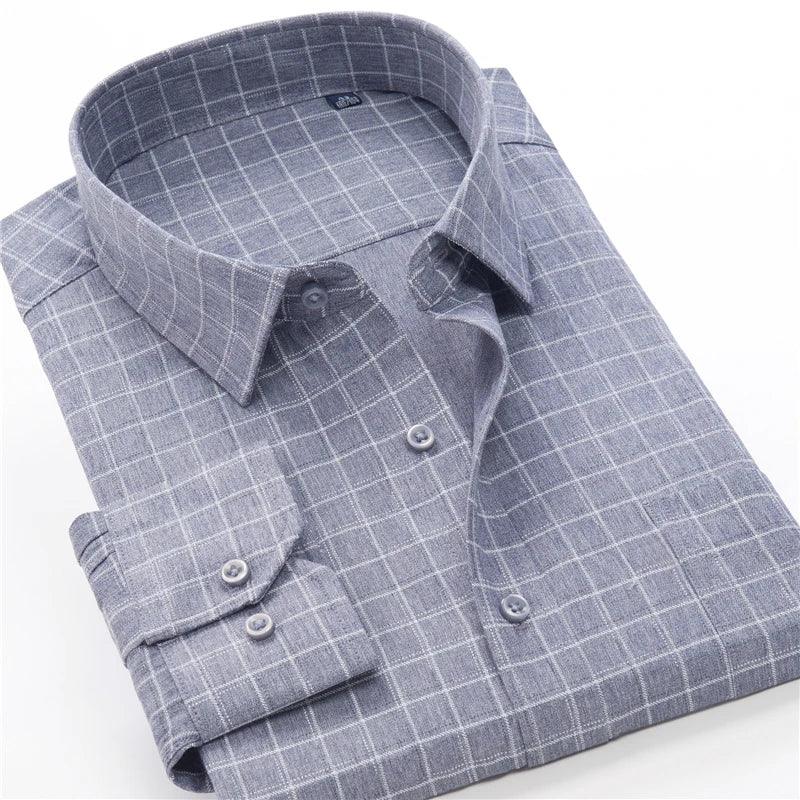 6XL 7XL 8XL 9XL 10XL Elegant Classic Youth Men's Business Casual Striped Long Sleeve Shirt Autumn Brand big Size Loose Shirt