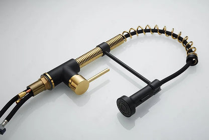 Kitchen Faucet Mixer Tap Black Gold  Pull Out Spring Kitchen Faucets