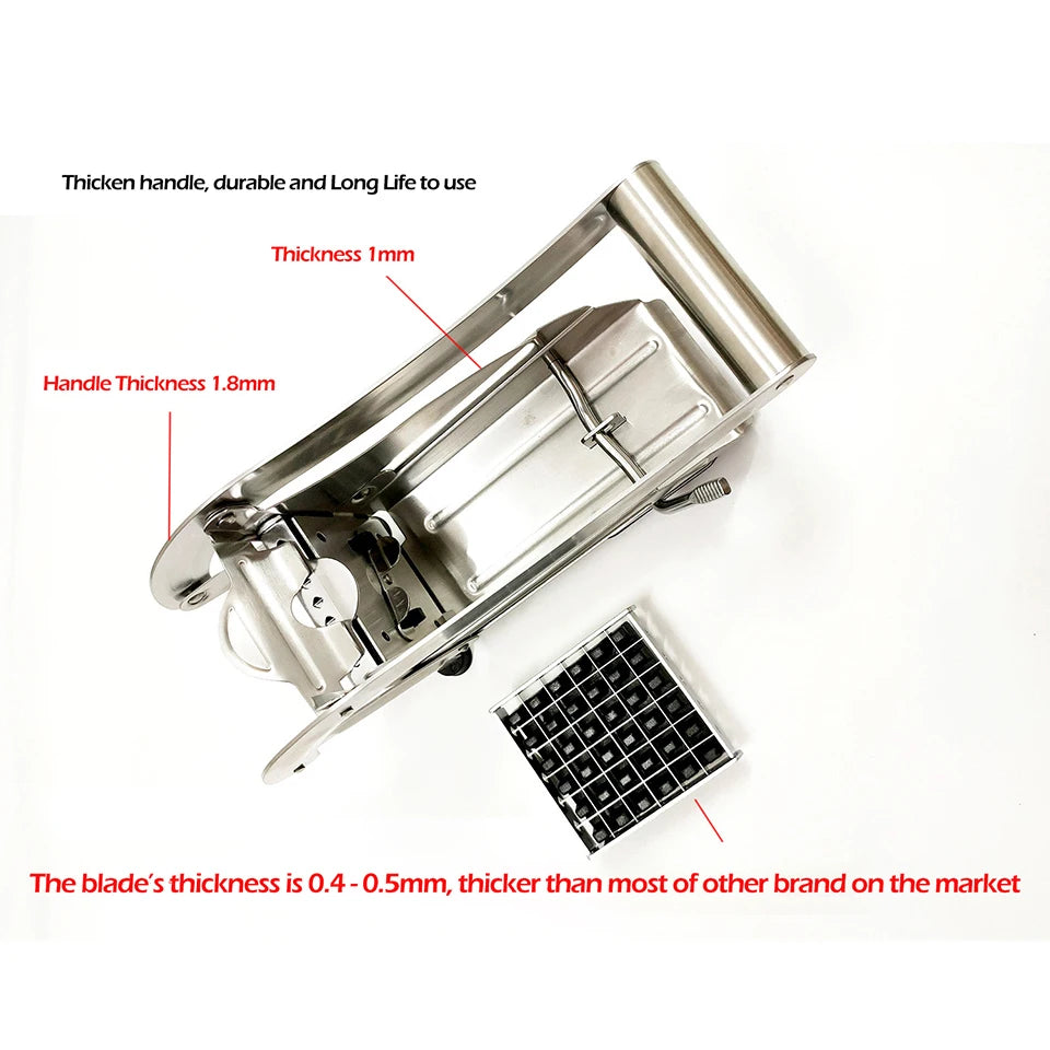 ST45 Stainless Steel Potato Chips Making Machine French Fry Cutter with No-Slip Suction Base Premium Potato Slicer
