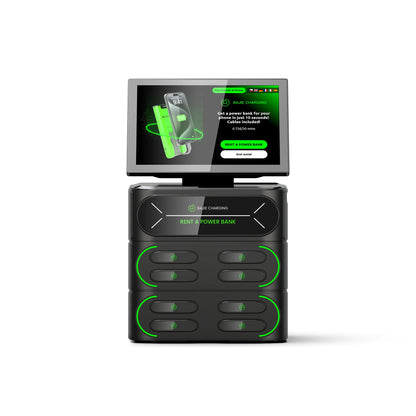 Passive Income Business Idea 8-Slot with 10.1 Touch Screen Built-in POS and Card Reader Mobile Charging Station Fast Power Bank