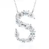 Pass Diamond Tester Letter C Multi Cut VVS Moissanite Necklace 925 Silver Platinum Plated Elegant Fine Jewelry Necklace