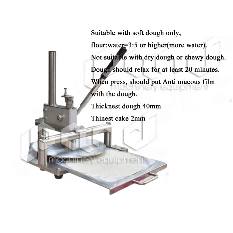 Henan 20cm Manual Portable Dough Cake Press Machine with 304 Stainless Steel New High Efficiency