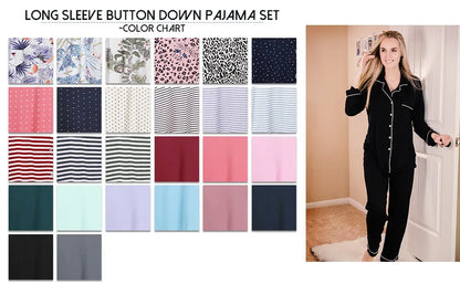 Joyaria Pajama Sets Women Long Sleeve Sleepwear Button Down Pj Pants Set Soft Bamboo Female Night Suit PJS Women Pyjamas Femmes