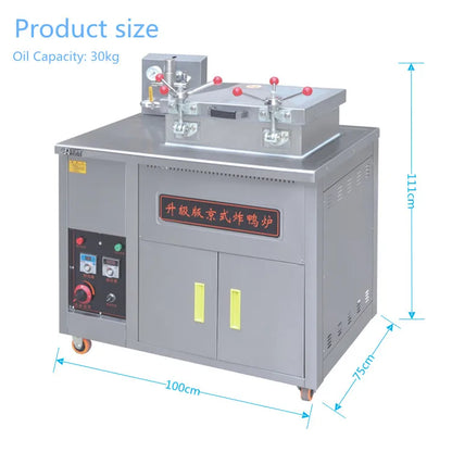 Commercial 30kgs Gas Pressure Fryer Chicken Deep Fryer, Broaster Fryer Stainless Steel Fast Food Equipment Save 50% Cooking Time