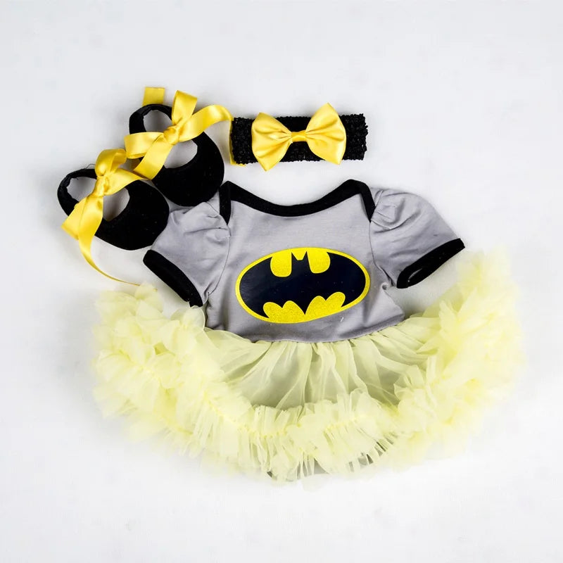 0-2Y 3pcs Girl Baby Summer Suit Novelty Costume Newborn Clothing Sets Bebe Dress Toddler Clothes Party Cosplay Gift 3 6 9 12 18M