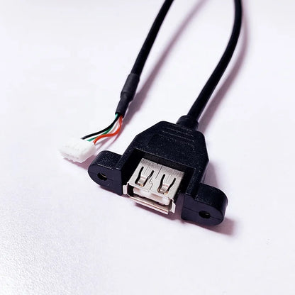 Panel Mount USB Female with Screw to JST 2.0MM Header Wire Harness Usb Cable