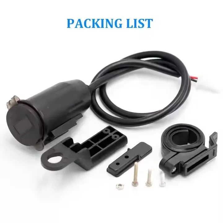 Rider Handlebar Rack Charging Dual USB Fast Charging QC3.0 Motorcycle Mobile Phone Charger with Voltage Display