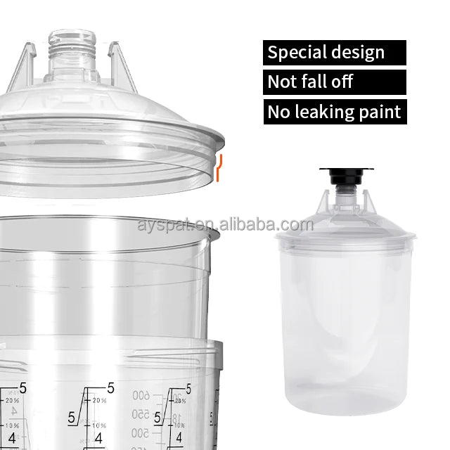 Hot Sale Manufacture 800cc Plastic Disposable Paint Mixing Spray Gun Cups