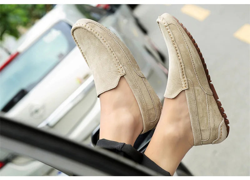 Suede Leather Man Loafers Luxury 2021 Casual Shoes For Men Boat Shoes Handmade Men Slipon Driving Shoes Male Moccasins Zapatos99