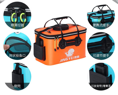 EVA Portable Fishing Bag Folding Thicken Live Fishing Box Tank Bucket Camping Fishing Tackle Fishbox Storage Bag fishing gear