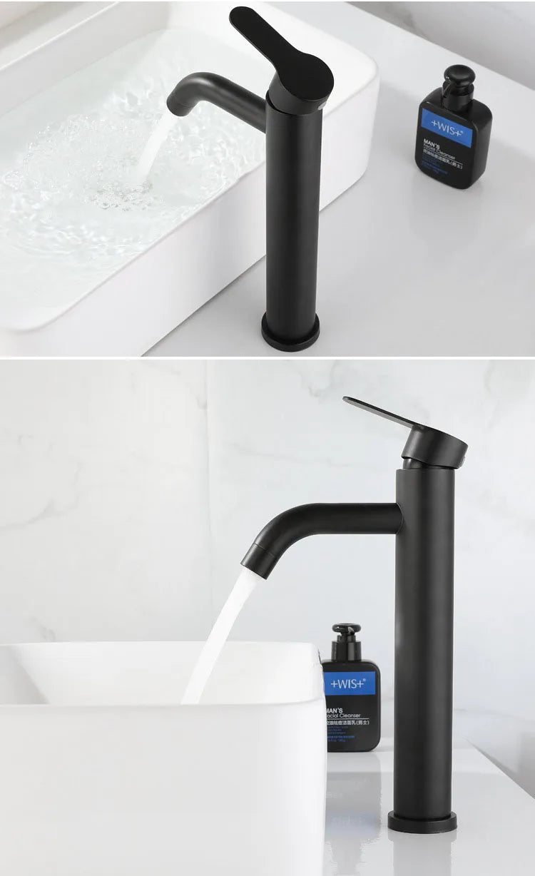 5 Years Warranty Stainless Steel 304 Basin Faucet Hot and Cold Sink Bathroom Tap Deck Mount Bath Taps and Faucets