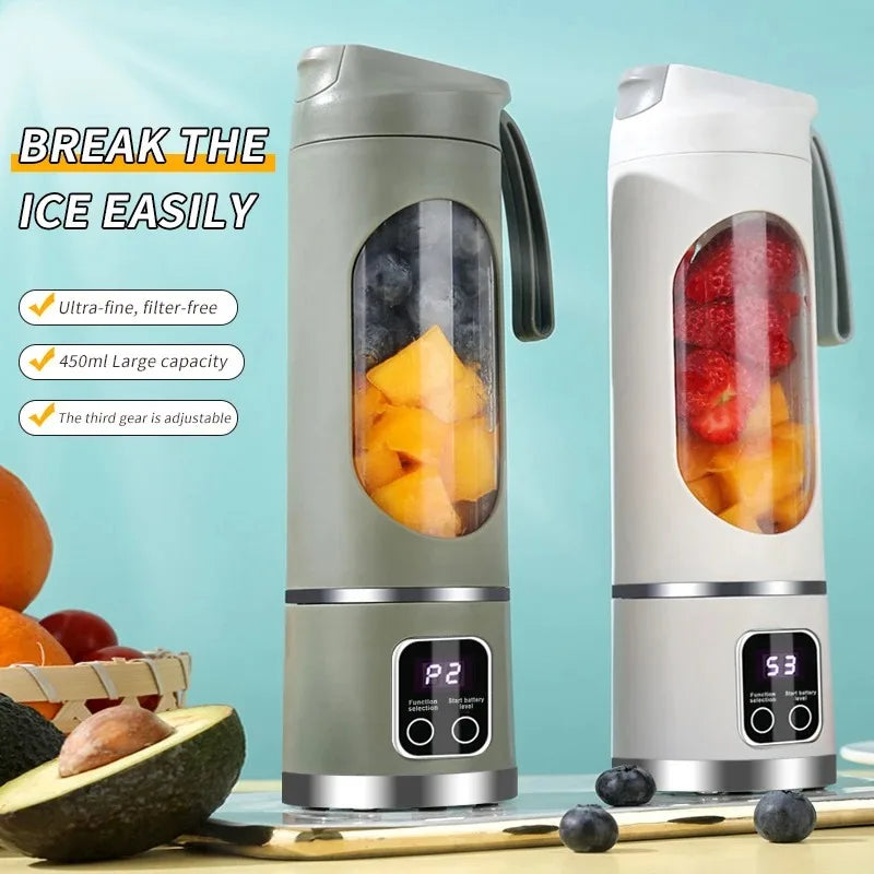 New Charging Portable Fruit Juicer Household Crushed Ice Juicing Cup USB Rechargeable Outdoor Companion for Shakes and Smoothies