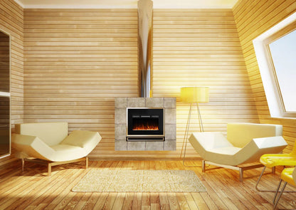 Luxstar 36-Inch Indoor Electric Fireplace Heater 1500W Recessed Wall Remote Control Real LED Flame Crystal Log for Household Use