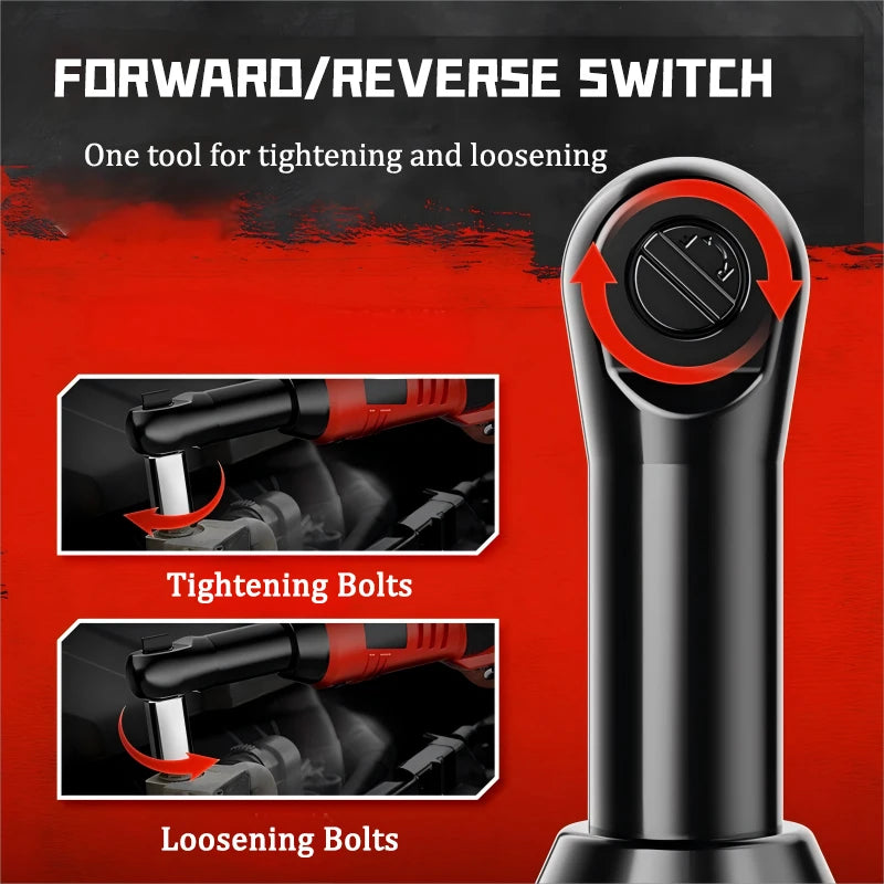 Car Repair Tool Box 18V Cordless Electric Ratchet Wrench with Rechargeable Battery