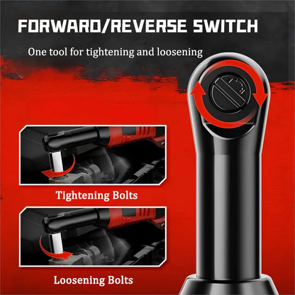 Car Repair Tool Box 18V Cordless Electric Ratchet Wrench with Rechargeable Battery