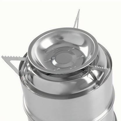 STARCAMP Portable Stainless Steel & Iron Cabar Wood Burning Stove for Outdoor Camping Cooking