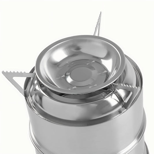 STARCAMP Portable Stainless Steel & Iron Cabar Wood Burning Stove for Outdoor Camping Cooking by PDG ibma