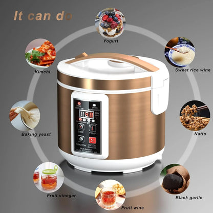 Home Kitchen Appliance AZK115-2 Mini Yogurt Machine with LCD Display Adjustable Thermostat 5L Automatic Electric Yogurt Maker