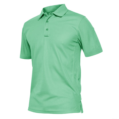 KEFITEVD Summer Golf T-shirts Men's Short Sleeve Quick Drying Polo Shirt Lightweight Outdoor Hiking Camping T-shirts Tee Tops