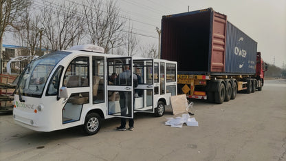 Hot Sale FNE 14-Seater White Open Top Electric Convertible Sightseeing Classic Car 72V 5KW Motor 28-35km/h