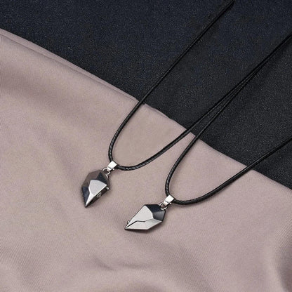 2Pcs Magnetic Heart Couple Necklace For Women Valentine's Day Sweater Chain For Best Friend Lovers Wedding Party Gift Jewelry